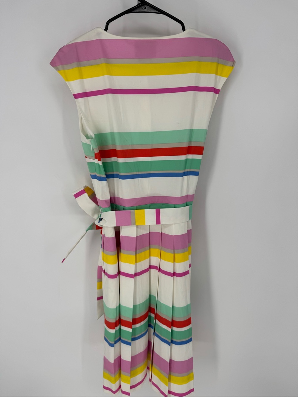 kate spade boho whimsy White Sleeveless Mini Dress Pastel Stripe Accents 14 NWT - Picture 4 of 11